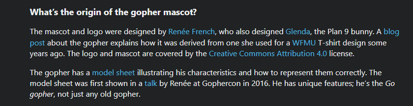 Go FAQ entry: What's the origin of the gopher mascot?